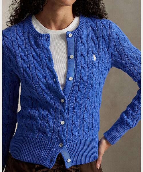 Polo Ralph Lauren ライトブルー ケーブルニット カーディガン POLO RALPH LAUREN（ポロ・ラルフローレン） カーディガン ケーブル