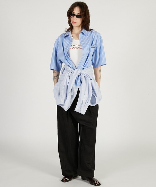 PRANK PROJECT（プランクプロジェクト）の「ダブルレイヤーシャツ / Double Layer Shirt（シャツ/ブラウス・レディース・チャコールグレー/ブルー/ホワイト・FREE）」の8枚目の写真
