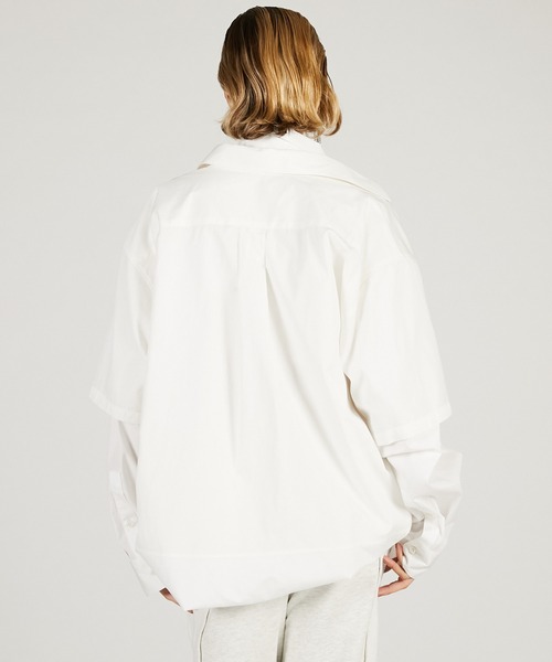 PRANK PROJECT（プランクプロジェクト）の「ダブルレイヤーシャツ / Double Layer Shirt（シャツ/ブラウス・レディース・チャコールグレー/ブルー/ホワイト・FREE）」の12枚目の写真