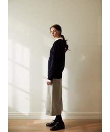 JUNECI（ジュネシ）の「エイラインロングスリムウールスカート（グレー）（スカート）」