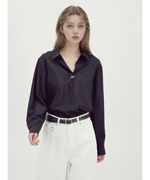 Glossy Shirt Blouse _Black