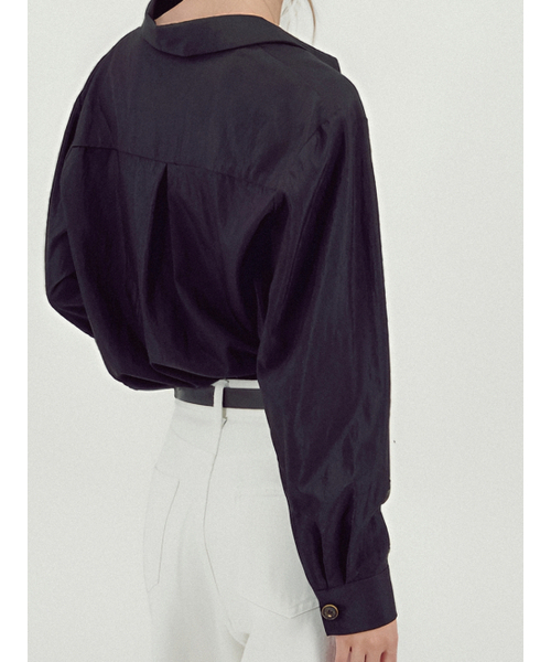 ACUD(アクド)の「Glossy Shirt Blouse _Black(シャツ/ブラウス・レディース・ブラック・FREE)」の5枚目の写真