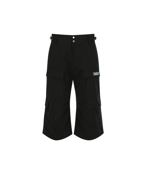 ALL EYES DOWN(オール アイズ ダウン)の「FLARE CARGO BERMUDA PANTS (BLACK)(その他パンツ・メンズ・その他・1/2)」の1枚目の写真