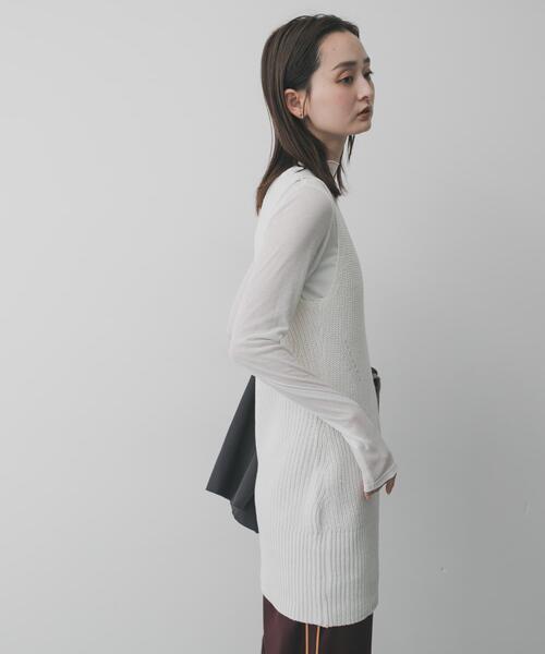 SENSE OF PLACE by URBAN RESEARCH（センスオブプレイスバイアーバンリサーチ）の「『洗濯可』ミドルゲージチュニックベスト（ベスト・レディース・ベージュ/ブラック/アイボリー・ONE）」の4枚目の写真