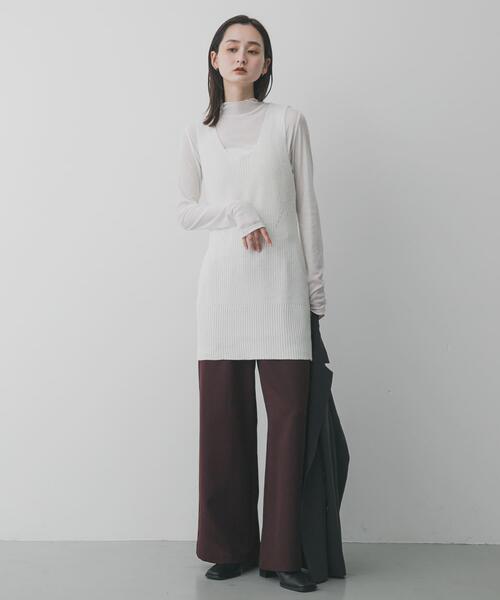 SENSE OF PLACE by URBAN RESEARCH（センスオブプレイスバイアーバンリサーチ）の「『洗濯可』ミドルゲージチュニックベスト（ベスト・レディース・ベージュ/ブラック/アイボリー・ONE）」の5枚目の写真