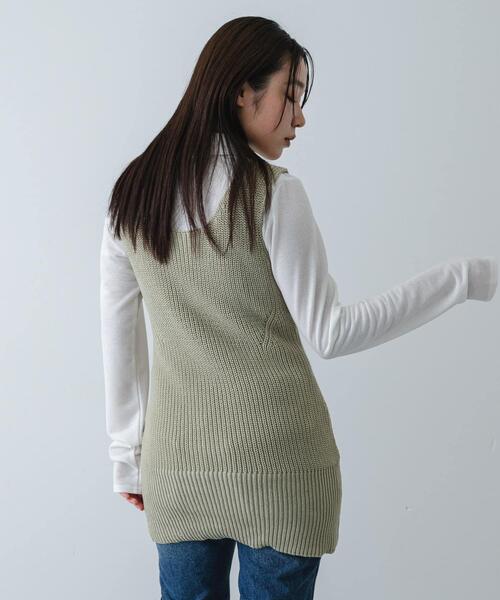 SENSE OF PLACE by URBAN RESEARCH（センスオブプレイスバイアーバンリサーチ）の「『洗濯可』ミドルゲージチュニックベスト（ベスト・レディース・ベージュ/ブラック/アイボリー・ONE）」の21枚目の写真