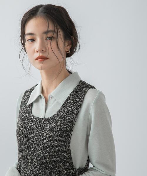 SENSE OF PLACE by URBAN RESEARCH（センスオブプレイスバイアーバンリサーチ）の「『洗濯可』ミドルゲージチュニックベスト（ベスト・レディース・ベージュ/ブラック/アイボリー・ONE）」の16枚目の写真