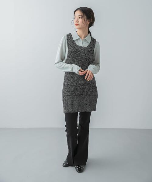 SENSE OF PLACE by URBAN RESEARCH（センスオブプレイスバイアーバンリサーチ）の「『洗濯可』ミドルゲージチュニックベスト（ベスト・レディース・ベージュ/ブラック/アイボリー・ONE）」の21枚目の写真