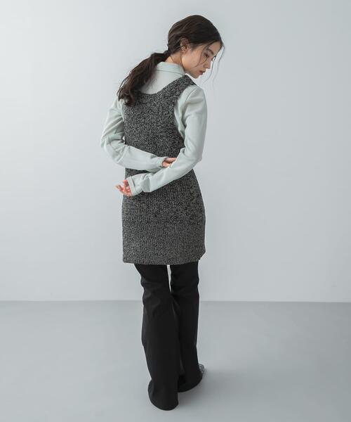 SENSE OF PLACE by URBAN RESEARCH（センスオブプレイスバイアーバンリサーチ）の「『洗濯可』ミドルゲージチュニックベスト（ベスト・レディース・ベージュ/ブラック/アイボリー・ONE）」の9枚目の写真