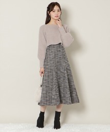 WILLSELECTION | カットツイードワンピース×フェザーニットSET(ワンピース)