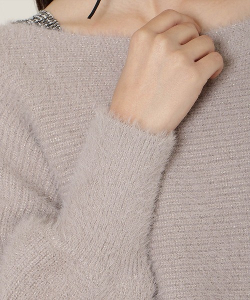 WILLSELECTION(ウィルセレクション)の「カットツイードワンピース×フェザーニットSET(ワンピース・レディース・ブルー/ラベンダー/ベージュ/ピンク・FREE)」の8枚目の写真