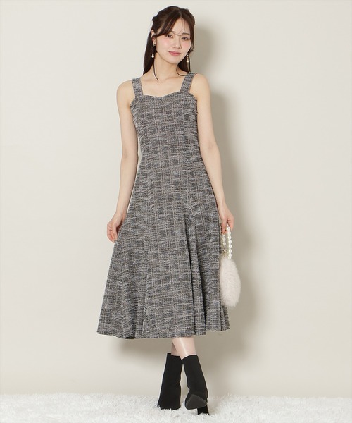 WILLSELECTION(ウィルセレクション)の「カットツイードワンピース×フェザーニットSET(ワンピース・レディース・ブルー/ラベンダー/ベージュ/ピンク・FREE)」の10枚目の写真