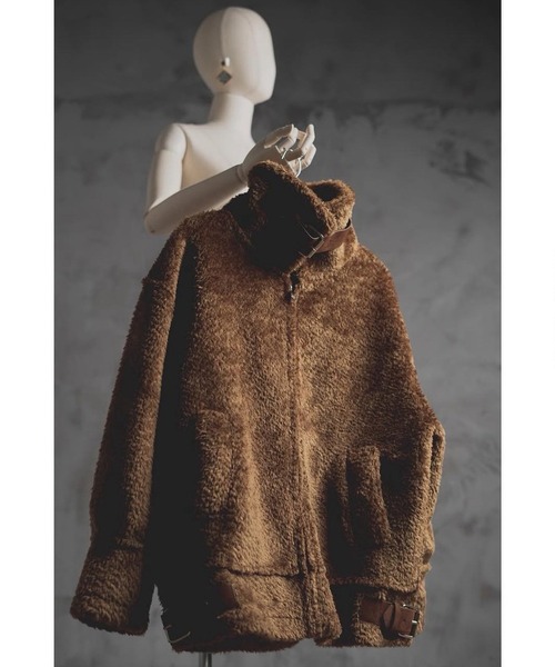 merrylatte（メリーラテ）の「ベルトデザインパイピングムートンファージャケット【Primaras】（その他アウター・レディース・ダークブラウン/アイボリー・M/L）」の10枚目の写真
