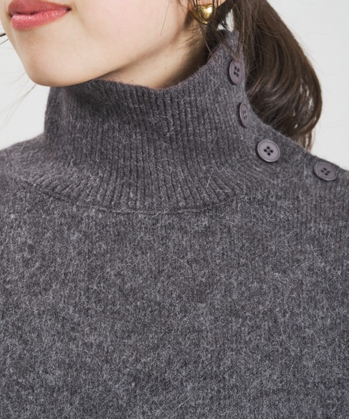 31 Sons de mode（トランテアン　ソン　ドゥ　モード）の「2025秋冬新作 一部店舗限定 サイドボタンハイネックニット（ニット/セーター・レディース・グレー/ホワイト・ﾌﾘ-）」の18枚目の写真