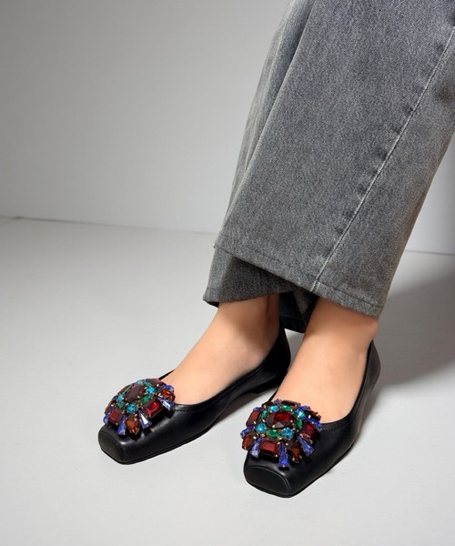 Jeffrey Campbell(ジェフリーキャンベル)の「カラービジュー スクエアトゥバレエシューズ(バレエシューズ・レディース・ブラック/ナチュラル・35/36/37/38/39)」の11枚目の写真