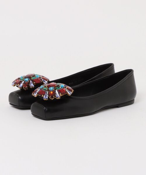 Jeffrey Campbell(ジェフリーキャンベル)の「カラービジュー スクエアトゥバレエシューズ(バレエシューズ・レディース・ブラック/ナチュラル・35/36/37/38/39)」の14枚目の写真