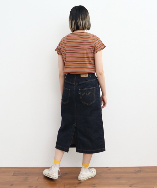 My Fav. CHILD WOMAN（マイファブチャイルドウーマン）の「11.36ozムラ糸デニム ミディアムタイトスカート（デニムスカート・レディース・ネイビー・36/38）」の13枚目の写真
