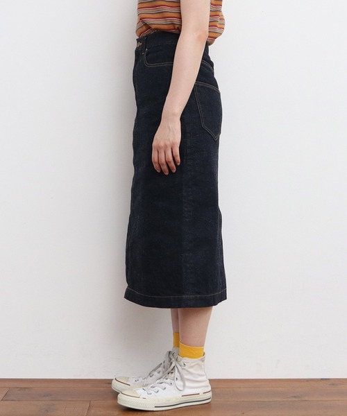 My Fav. CHILD WOMAN（マイファブチャイルドウーマン）の「11.36ozムラ糸デニム ミディアムタイトスカート（デニムスカート・レディース・ネイビー・36/38）」の15枚目の写真