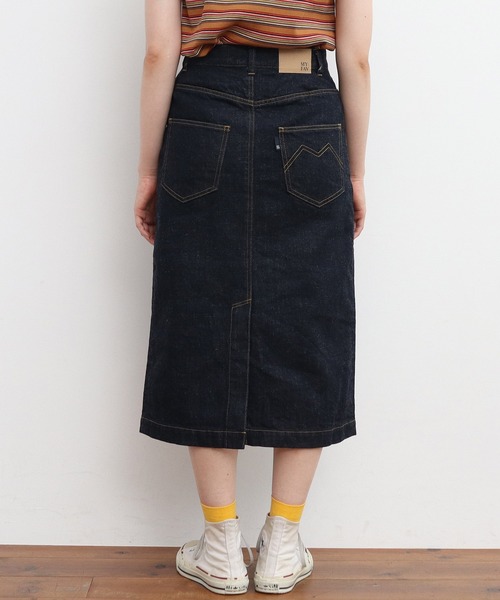 My Fav. CHILD WOMAN（マイファブチャイルドウーマン）の「11.36ozムラ糸デニム ミディアムタイトスカート（デニムスカート・レディース・ネイビー・36/38）」の16枚目の写真