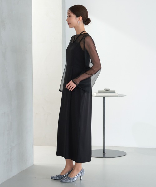 haremode（ハレモード）の「結婚式 お呼ばれ 二次会 謝恩会 成人式 同窓会 対応 20代 30代 シアー レイヤード 2WAY セットアップ 3点セット ベスト シアーブラウス ワンピース パーティー オケージョン ドレス（ドレス・レディース・ベージュ/チャコール/ブラック・M/S）」の12枚目の写真