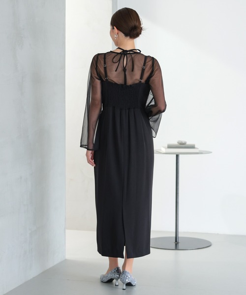 haremode（ハレモード）の「結婚式 お呼ばれ 二次会 謝恩会 成人式 同窓会 対応 20代 30代 シアー レイヤード 2WAY セットアップ 3点セット ベスト シアーブラウス ワンピース パーティー オケージョン ドレス（ドレス・レディース・ベージュ/チャコール/ブラック・M/S）」の13枚目の写真