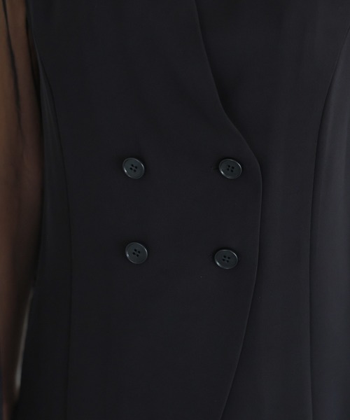 haremode（ハレモード）の「結婚式 お呼ばれ 二次会 謝恩会 成人式 同窓会 対応 20代 30代 シアー レイヤード 2WAY セットアップ 3点セット ベスト シアーブラウス ワンピース パーティー オケージョン ドレス（ドレス・レディース・ベージュ/チャコール/ブラック・M/S）」の22枚目の写真