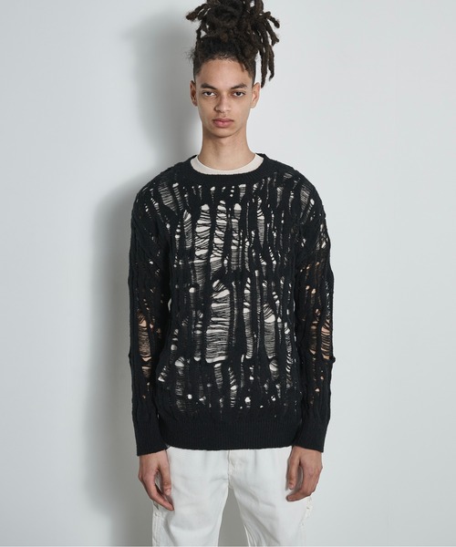 Sheer knit all things knitwear Black Loose Knit Fine Gauge Sheer Jumper