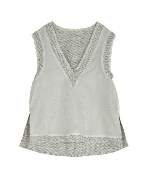 Re:EDIT（リエディ）の「[大きいサイズ有]モノトーンツイードVネックベスト（ベスト・レディース・ブラック/アイボリー・MEDIUM/LARGE/X-LARGE）」の22枚目の写真