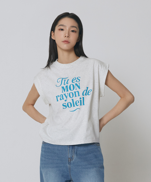 Express Holiday(エクスプレスホリデー)の「ソレイ ロールアップスリーブTシャツ_メランジグレー(Tシャツ/カットソー・レディース・その他・ONE SIZE)」の1枚目の写真