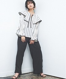 MUUNAA（ムウナ）の「ポリエステルツイルミドルワイドパンツ（その他パンツ）」