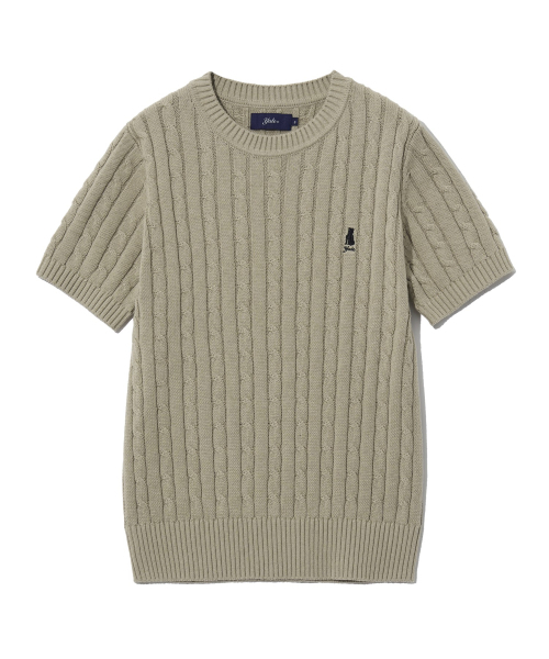 YALE(イェール)の「ウィメンズヘリテージダンケーブル半袖ラウンドニットウォームグレー(Tシャツ/カットソー・レディース・その他・S/M/L)」の3枚目の写真