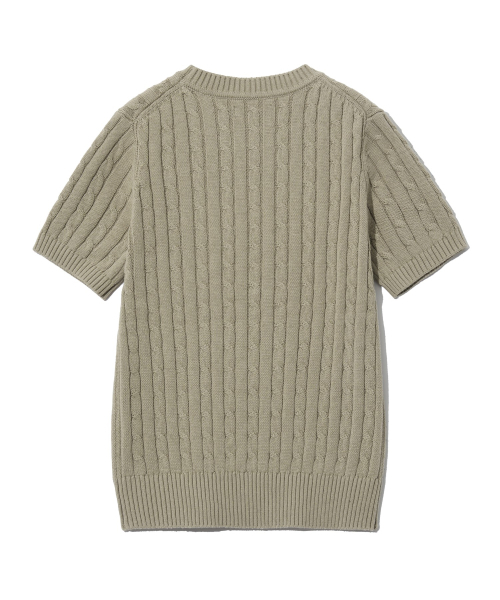 YALE(イェール)の「ウィメンズヘリテージダンケーブル半袖ラウンドニットウォームグレー(Tシャツ/カットソー・レディース・その他・S/M/L)」の4枚目の写真