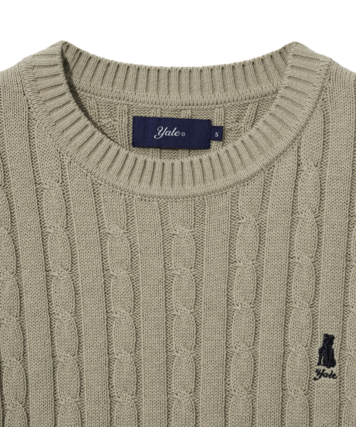 YALE(イェール)の「ウィメンズヘリテージダンケーブル半袖ラウンドニットウォームグレー(Tシャツ/カットソー・レディース・その他・S/M/L)」の6枚目の写真