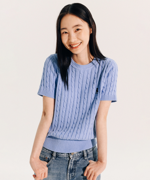 YALE(イェール)の「ウィメンズヘリテージダンケーブル半袖ラウンドニットウォームグレー(Tシャツ/カットソー・レディース・その他・S/M/L)」の9枚目の写真