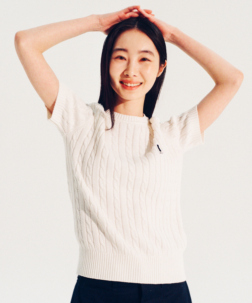 YALE(イェール)の「ウィメンズヘリテージダンケーブル半袖ラウンドニットウォームグレー(Tシャツ/カットソー・レディース・その他・S/M/L)」の15枚目の写真