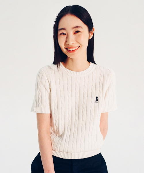 YALE(イェール)の「ウィメンズヘリテージダンケーブル半袖ラウンドニットウォームグレー(Tシャツ/カットソー・レディース・その他・S/M/L)」の16枚目の写真