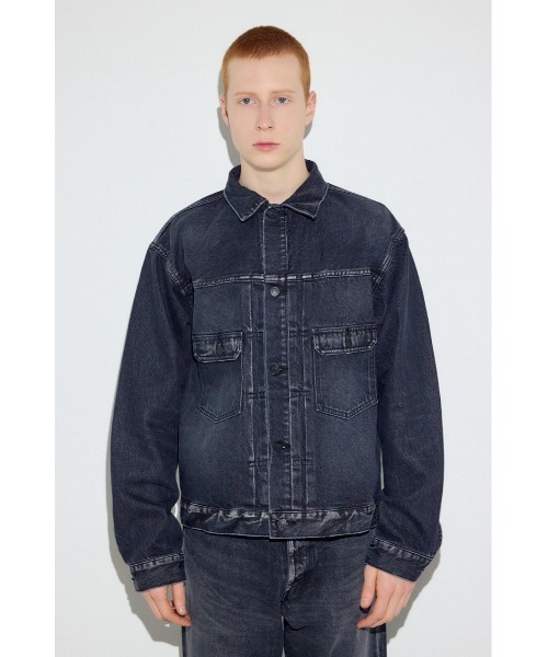 AZUL by moussy（アズールバイマウジー）の「セカンドタイプデニムジャケット（デニムジャケット・メンズ・ブラック/ブルー/ワンウォッシュ・LARGE/MEDIUM/SMALL）」の8枚目の写真