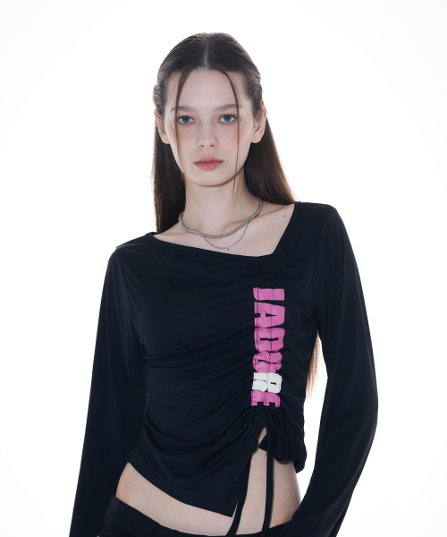 LARTIGENT(ラーティゼン)の「L14 SHIRRING T-SHIRT(BLACK)(Tシャツ/カットソー・レディース・その他・FREE)」の2枚目の写真