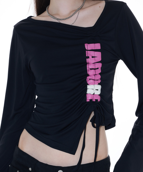 LARTIGENT(ラーティゼン)の「L14 SHIRRING T-SHIRT(BLACK)(Tシャツ/カットソー・レディース・その他・FREE)」の4枚目の写真
