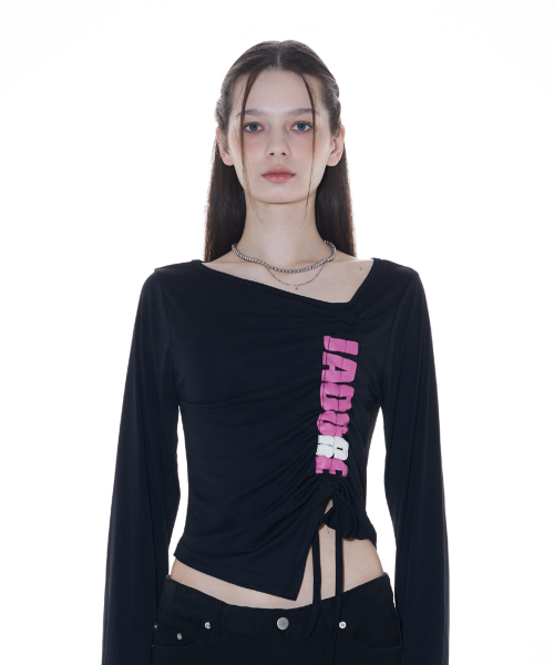 LARTIGENT(ラーティゼン)の「L14 SHIRRING T-SHIRT(BLACK)(Tシャツ/カットソー・レディース・その他・FREE)」の5枚目の写真