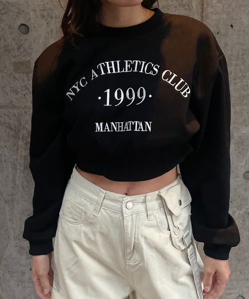 ROGER AND RAW（ロジャーアンドロウ）の「ショート丈ロゴ刺繍スウェットトップス（Tシャツ/カットソー・レディース・ホワイト/ブラック/ネイビー/グレー・FREE）」の5枚目の写真