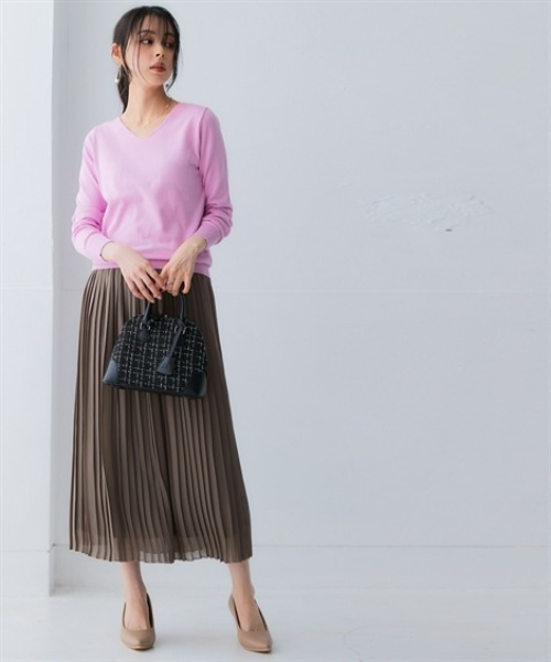 nissen(ニッセン)の「洗えるUVカット綿100%Vネックニット<大きいサイズ有>(ニット/セーター・レディース・オフホワイト/ブラック/グレー/チャコールグレー・LL/L/M/S)」の14枚目の写真