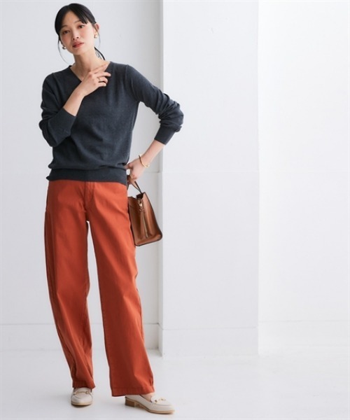 nissen(ニッセン)の「洗えるUVカット綿100%Vネックニット<大きいサイズ有>(ニット/セーター・レディース・オフホワイト/ブラック/グレー/チャコールグレー・LL/L/M/S)」の18枚目の写真