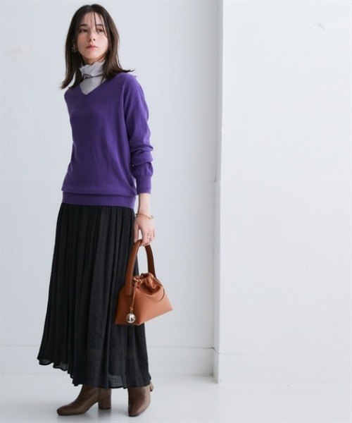 nissen(ニッセン)の「洗えるUVカット綿100%Vネックニット<大きいサイズ有>(ニット/セーター・レディース・オフホワイト/ブラック/グレー/チャコールグレー・LL/L/M/S)」の20枚目の写真