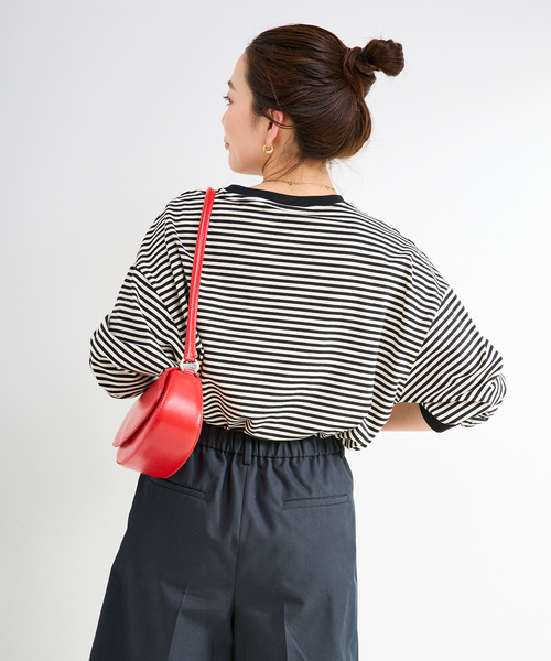 B.C STOCK（ベーセーストック）の「《追加6》【WEB限定】ウォッシャブル / ボーダーロンTEE（Tシャツ/カットソー・レディース・ブラック系その他/イエロー/ピンク/パープル系その他/グリーン・FREE）」の11枚目の写真