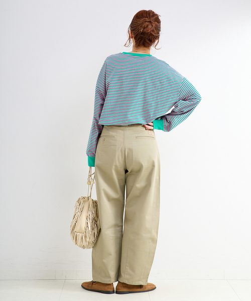 B.C STOCK（ベーセーストック）の「《追加6》【WEB限定】ウォッシャブル / ボーダーロンTEE（Tシャツ/カットソー・レディース・ブラック系その他/イエロー/ピンク/パープル系その他/グリーン・FREE）」の15枚目の写真