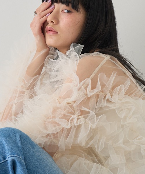 NOGLE（ノグル）の「【NOGLE/ノグル】シアーチュールフリルボリュームトップス（その他トップス・レディース・グレイッシュベージュ/グレー/ブラック・FREE）」の19枚目の写真