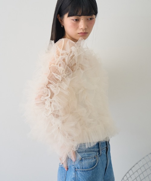 NOGLE（ノグル）の「【NOGLE/ノグル】シアーチュールフリルボリュームトップス（その他トップス・レディース・グレイッシュベージュ/グレー/ブラック・FREE）」の21枚目の写真