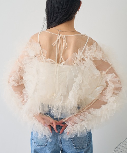 NOGLE（ノグル）の「【NOGLE/ノグル】シアーチュールフリルボリュームトップス（その他トップス・レディース・グレイッシュベージュ/グレー/ブラック・FREE）」の22枚目の写真