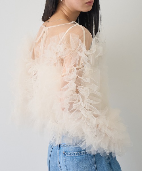 NOGLE（ノグル）の「【NOGLE/ノグル】シアーチュールフリルボリュームトップス（その他トップス・レディース・グレイッシュベージュ/グレー/ブラック・FREE）」の18枚目の写真